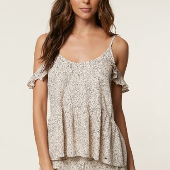 O'Neill Tops - O’Neill Polka Dot Cold Shoulder Blouse